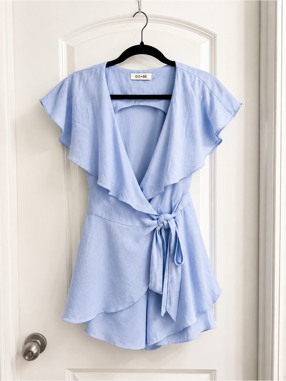 Do+Be Sky Blue Tie-Front Women’s Top